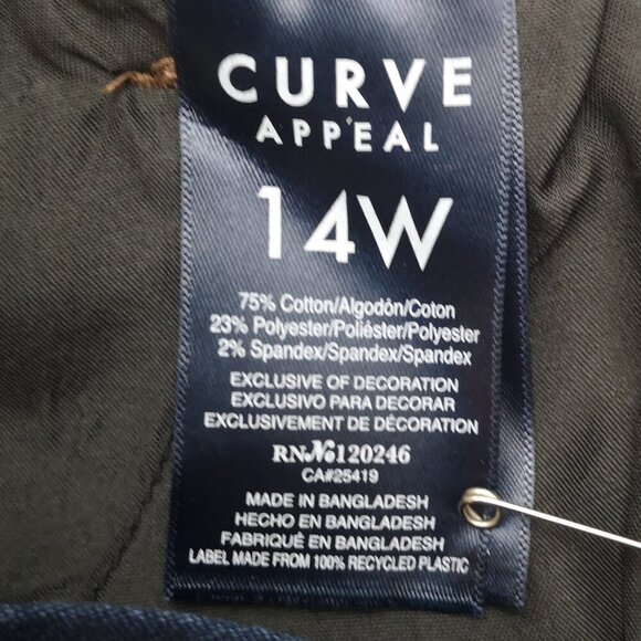 NWT Curve Appeal High Rise No Gap Waist Ladies Size 14W Comfort Skinny Jeans - Picture 3 of 16